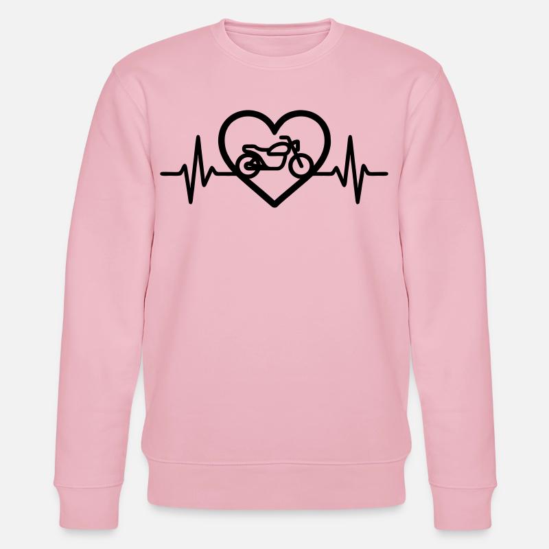 Motorrad Herz Biker Leidenschaft - Stanley/Stella Unisex Bio-Sweatshirt CHANGER  - Hellrosa