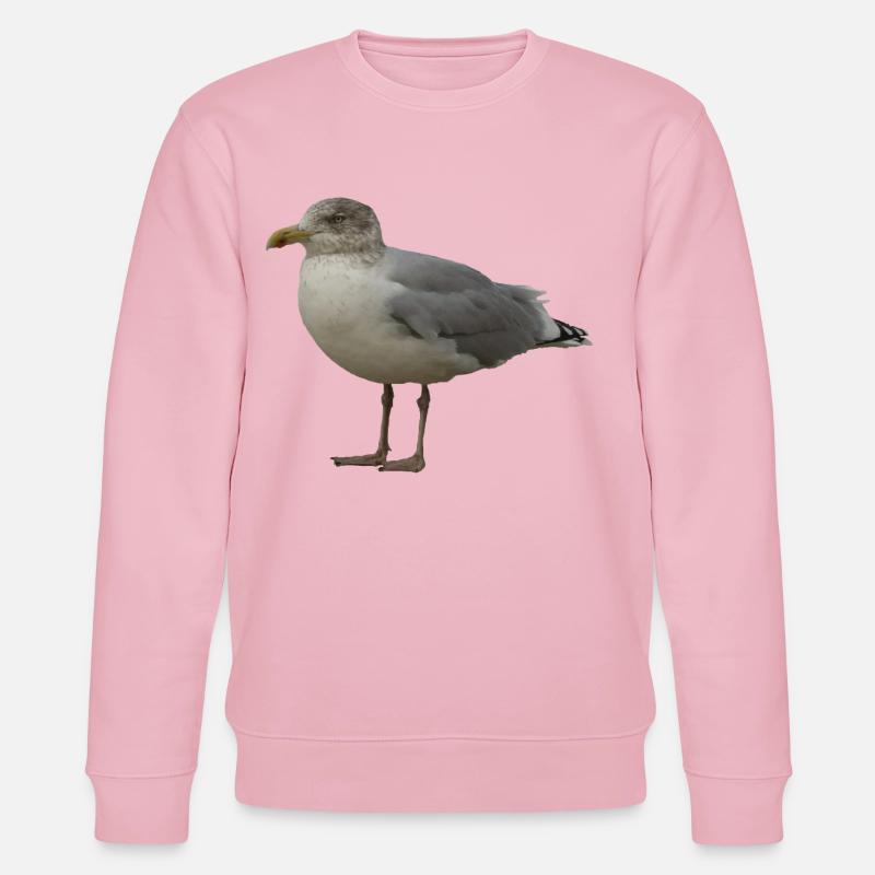 Seemöwe am Strand Illustration - Stanley/Stella Unisex Bio-Sweatshirt CHANGER  - Hellrosa
