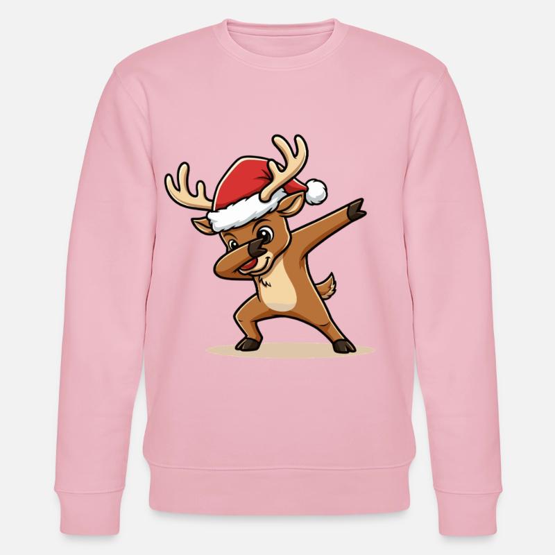 Weihnachts Rentier Dab Design - Stanley/Stella Unisex Bio-Sweatshirt CHANGER  - Hellrosa