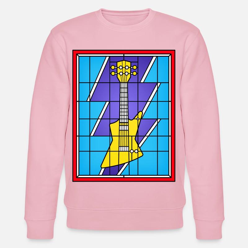 Guitare électrique jaune en vitrail - Sweat bio CHANGER Stanley/Stella Unisexe - rose pâle