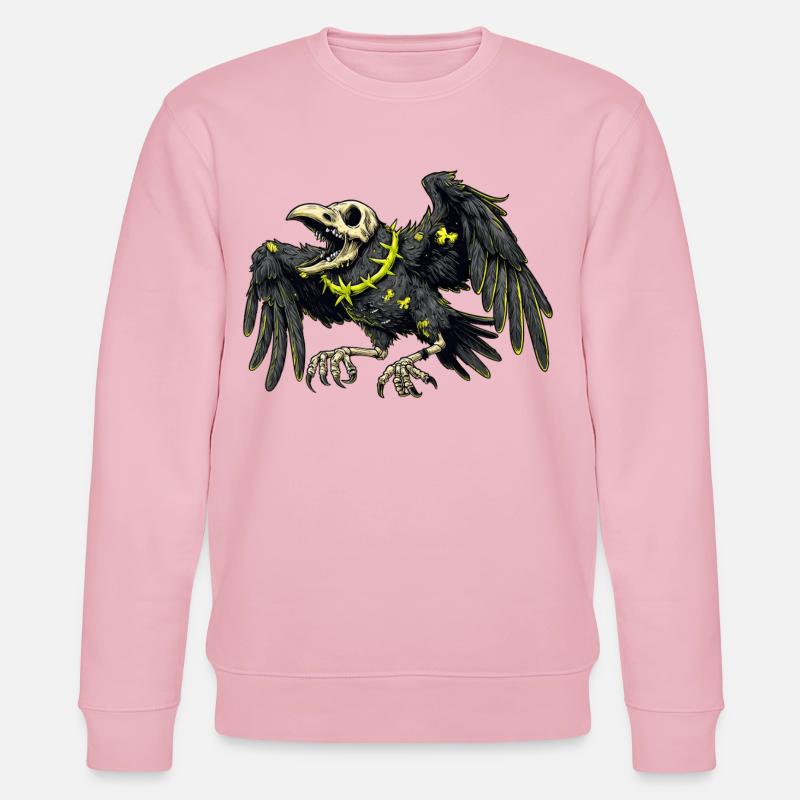 Neon-Skelett-Krähe - Stanley/Stella Unisex Bio-Sweatshirt CHANGER  - Hellrosa