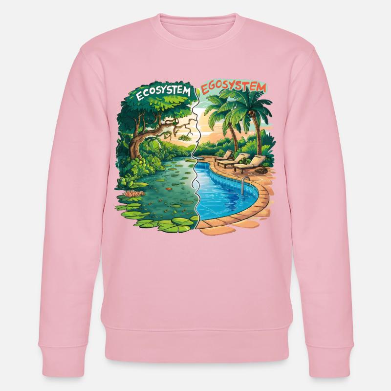 Ecosystem vs Egosystem Message Écologique - Sweat bio CHANGER Stanley/Stella Unisexe - rose pâle
