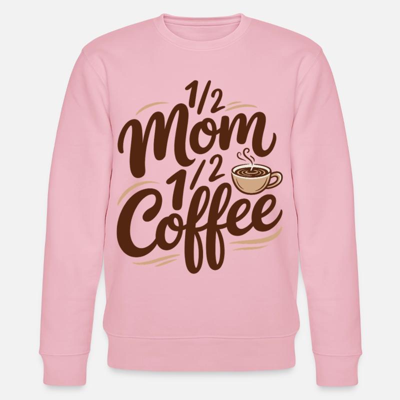 Mutter Koffein Halb Mama Halb Kaffee - Stanley/Stella Unisex Bio-Sweatshirt CHANGER  - Hellrosa