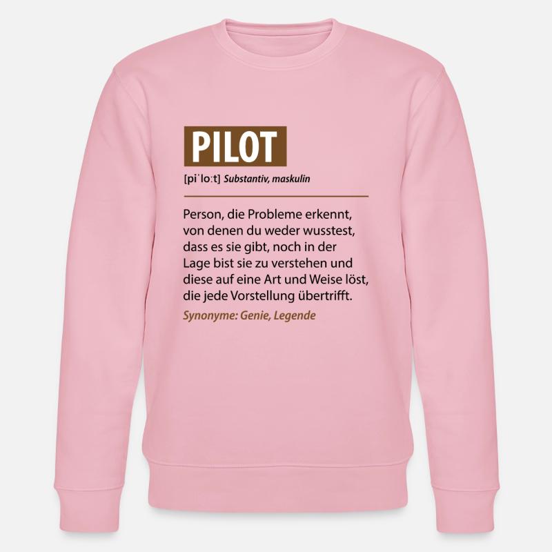Lustige Pilot Beruf Definition Geschenke - Stanley/Stella Unisex Bio-Sweatshirt CHANGER  - Hellrosa