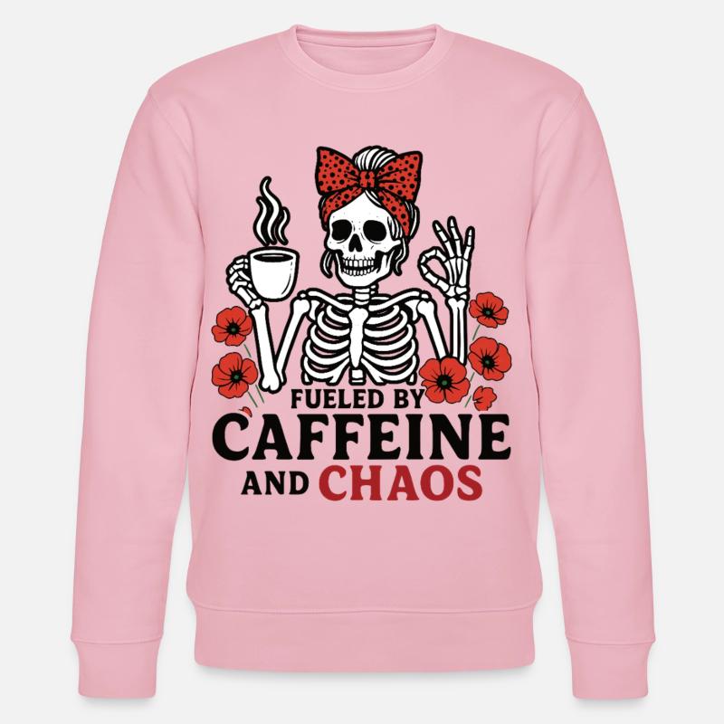 Mutter Koffein Mutter Skelett Kaffee - Stanley/Stella Unisex Bio-Sweatshirt CHANGER  - Hellrosa