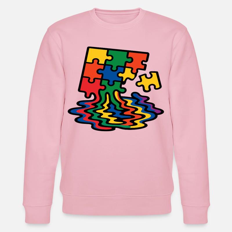 Regenbogen Puzzle Baum Splash - Stanley/Stella Unisex Bio-Sweatshirt CHANGER  - Hellrosa