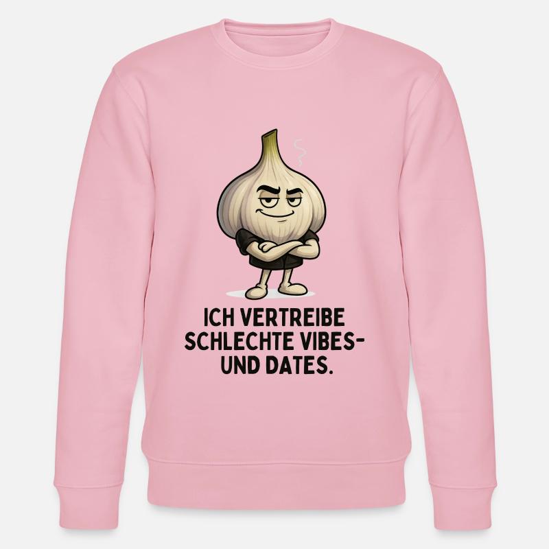 Knoblauch Vibes Gegen Schlechte Dates - Stanley/Stella Unisex Bio-Sweatshirt CHANGER  - Hellrosa