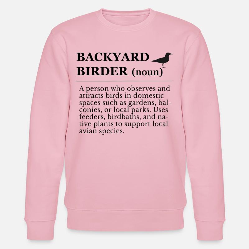 Observation des oiseaux dans le jardin - Sweat bio CHANGER Stanley/Stella Unisexe - rose pâle