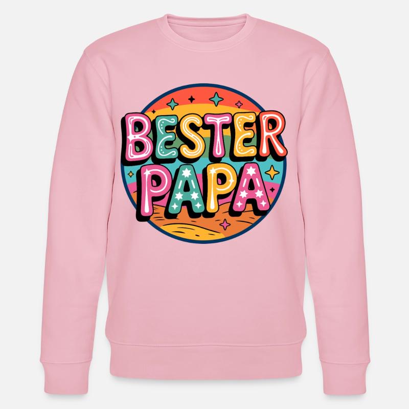 Bester Papa Retro - Stanley/Stella Unisex Bio-Sweatshirt CHANGER  - Hellrosa