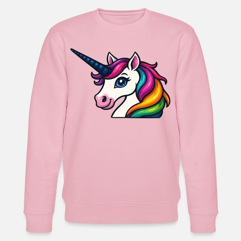 Strahlendes Regenbogen-Einhorn - Stanley/Stella Unisex Bio-Sweatshirt CHANGER  - Hellrosa