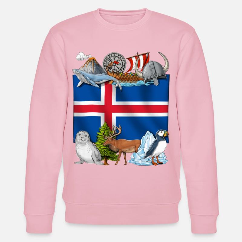 Island Pride - Stanley/Stella Unisex Bio-Sweatshirt CHANGER  - Hellrosa