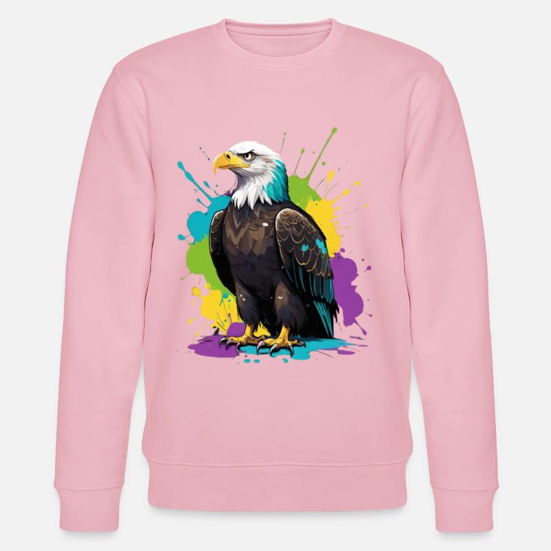 Bunter Adler Farbensplash - Stanley/Stella Unisex Bio-Sweatshirt CHANGER  - Hellrosa
