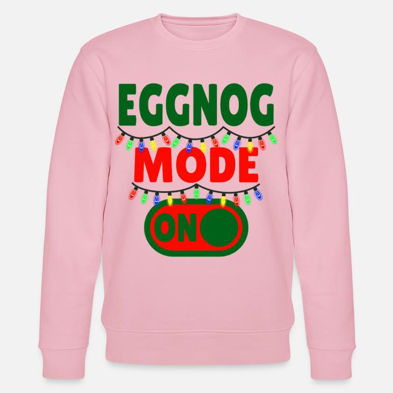 Eggnog Mode ON - lustige Weihnachtssprüche - Stanley/Stella Unisex Bio-Sweatshirt CHANGER  - Hellrosa
