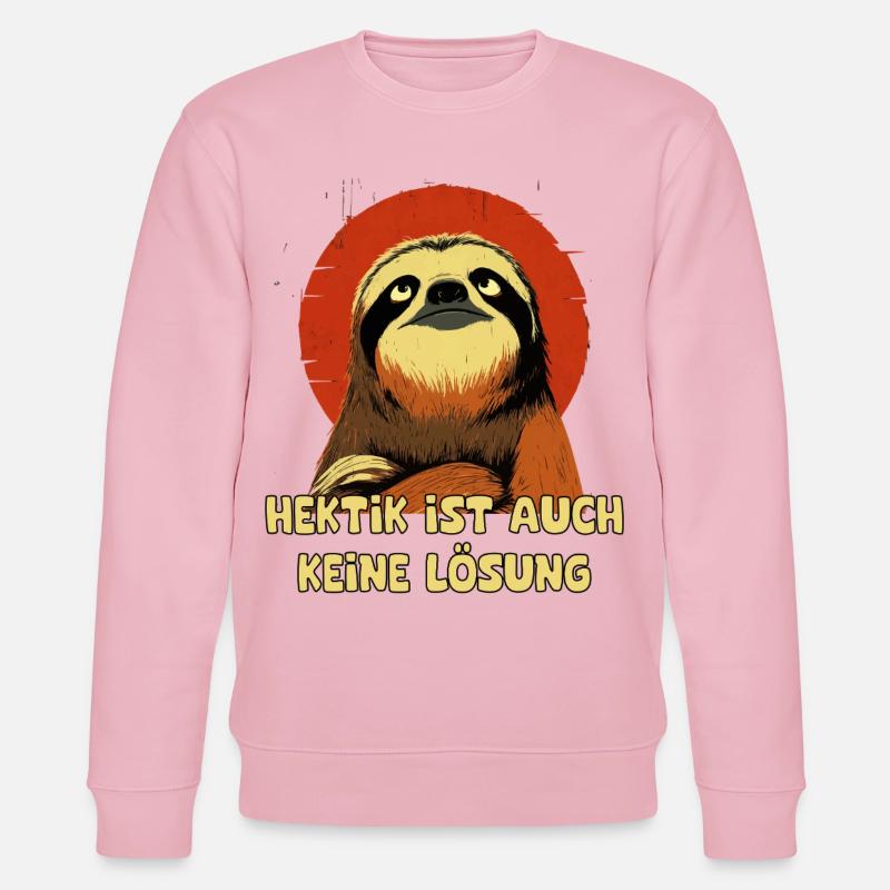 Langsam statt Hektik Sloth - Stanley/Stella Unisex Bio-Sweatshirt CHANGER  - Hellrosa