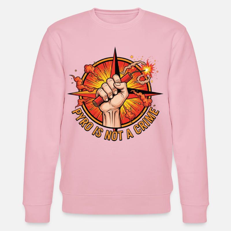 Pyro ist kein Verbrechen Feuerwerk - Stanley/Stella Unisex Bio-Sweatshirt CHANGER  - Hellrosa