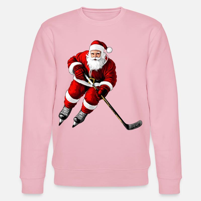 Weihnachten Eishockeyspieler - Stanley/Stella Unisex Bio-Sweatshirt CHANGER  - Hellrosa