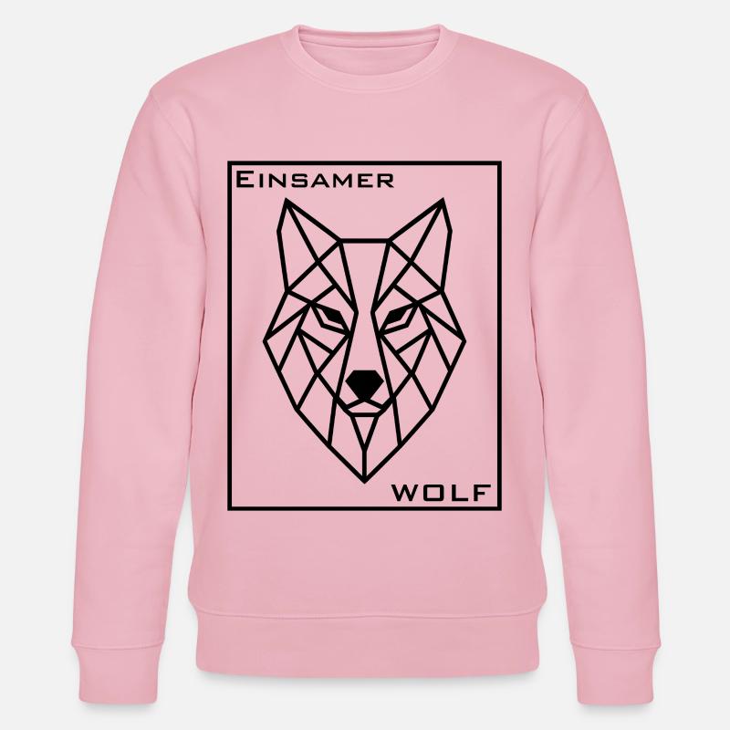 Geometrischer Wolfenkopf - Stanley/Stella Unisex Bio-Sweatshirt CHANGER  - Hellrosa