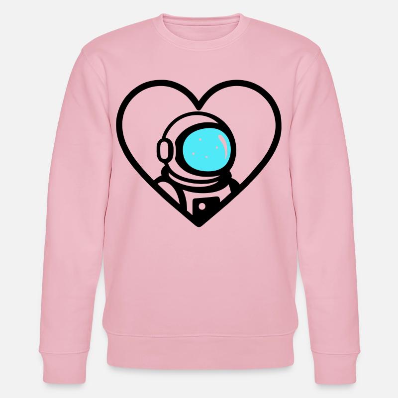 Astronaut Heart Space Cosmo Helm - Stanley/Stella Unisex Bio-Sweatshirt CHANGER  - Hellrosa