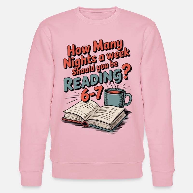 Lese-Motivation 6-7 Nächte Retro Blumen - Stanley/Stella Unisex Bio-Sweatshirt CHANGER - Hellrosa
