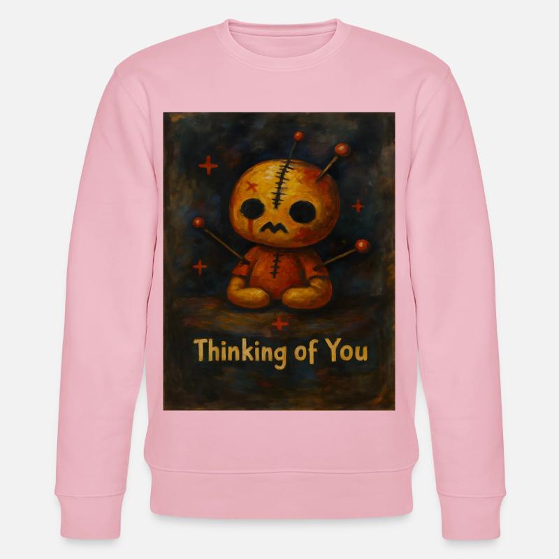Patch peluche Pense à toi - Sweat bio CHANGER Stanley/Stella Unisexe - rose pâle