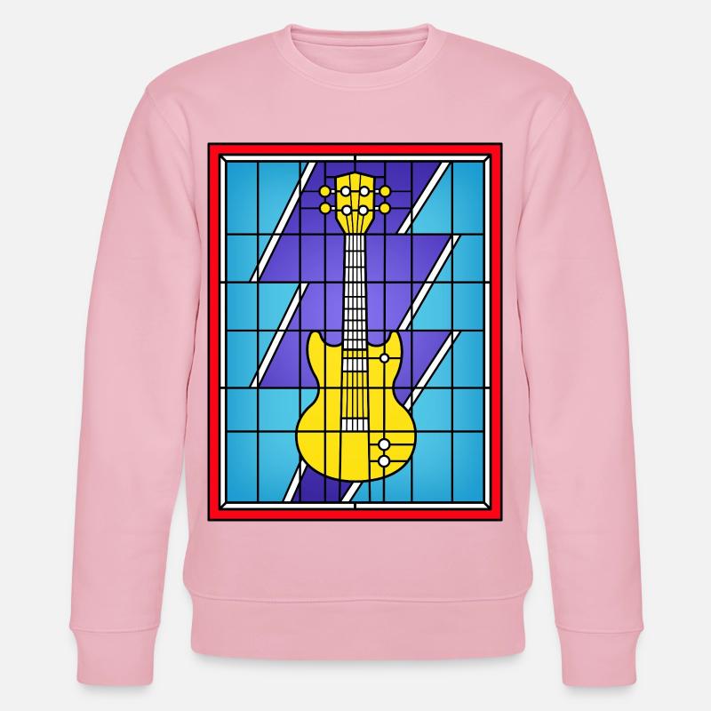 Buntglasgelbe E-Gitarre - Stanley/Stella Unisex Bio-Sweatshirt CHANGER  - Hellrosa