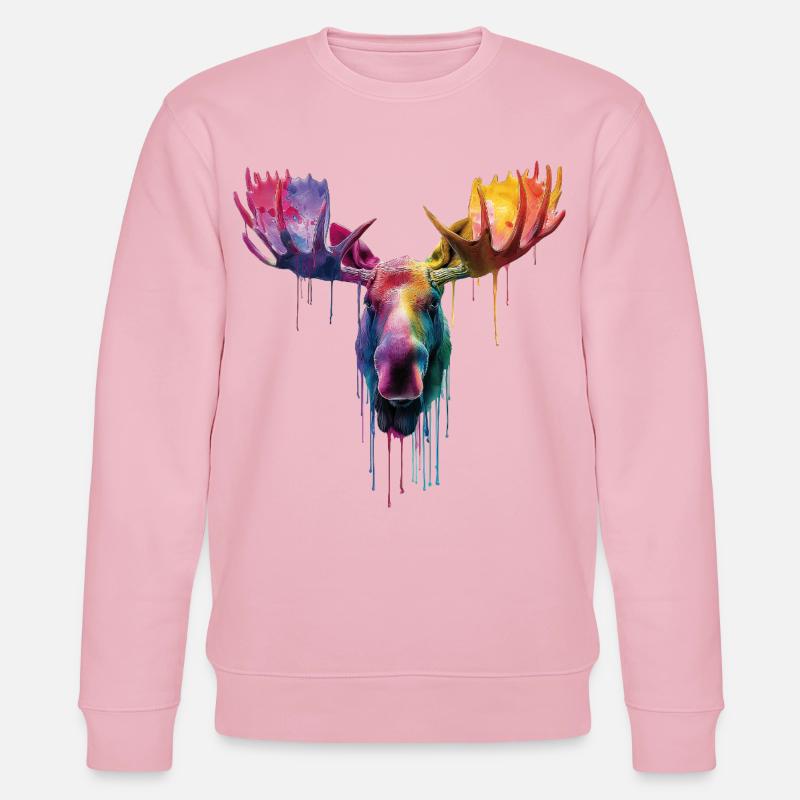 Elch Elchkopf - Stanley/Stella Unisex Bio-Sweatshirt CHANGER  - Hellrosa