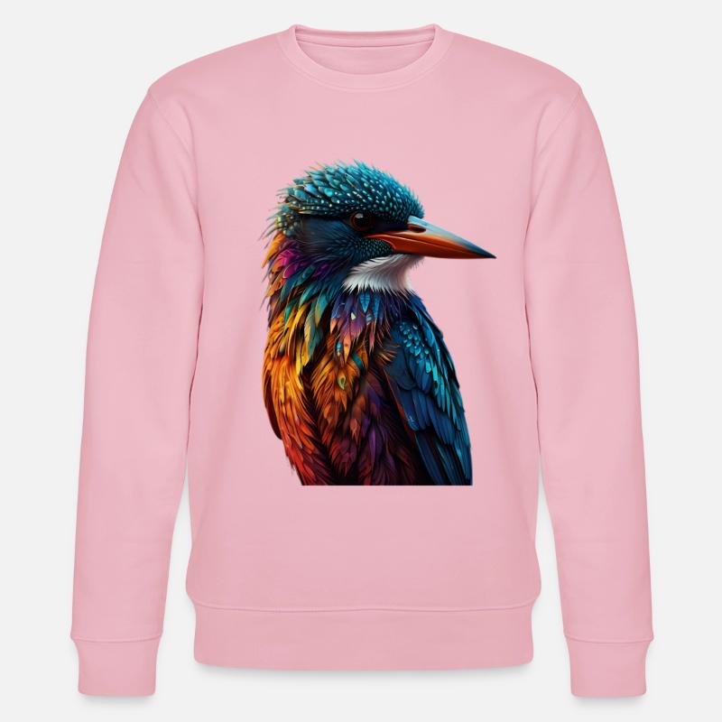 Bunter Eisvogel Farbenspiel - Stanley/Stella Unisex Bio-Sweatshirt CHANGER  - Hellrosa