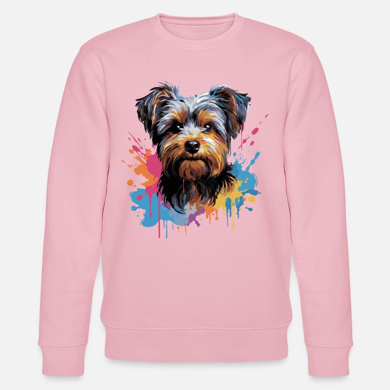Yorkshire Terrier Splash Style - Stanley/Stella Unisex Bio-Sweatshirt CHANGER  - Hellrosa