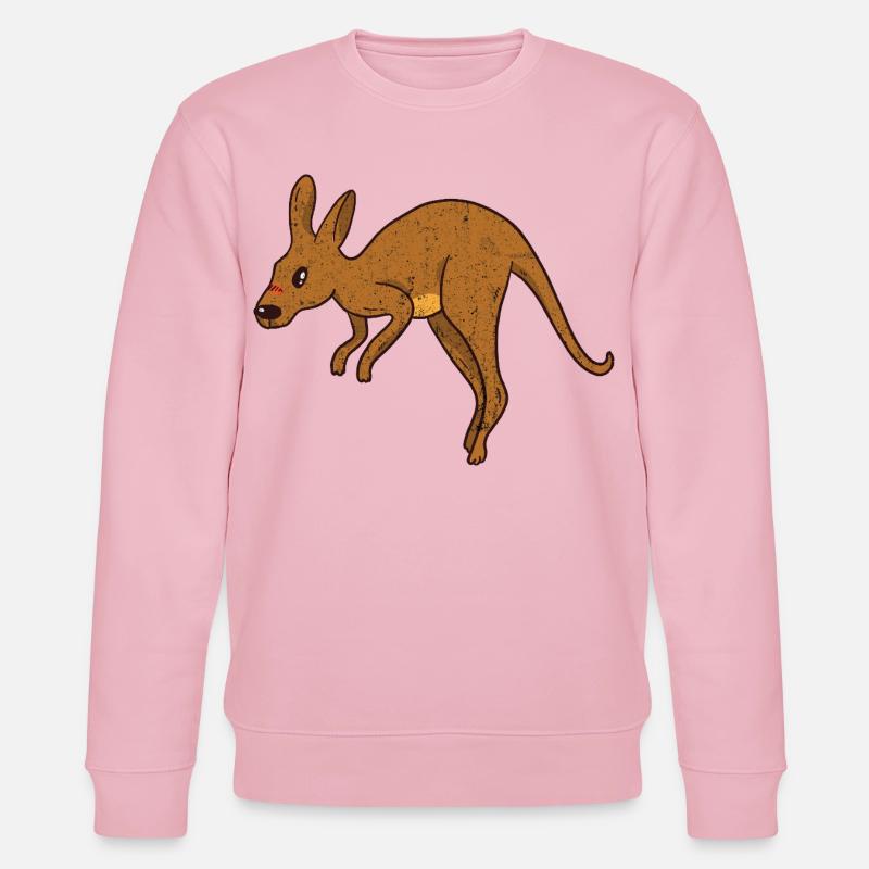 Kangaroo Vintage Rust Texture - Stanley/Stella CHANGER Unisex Organic Sweatshirt - cotton pink