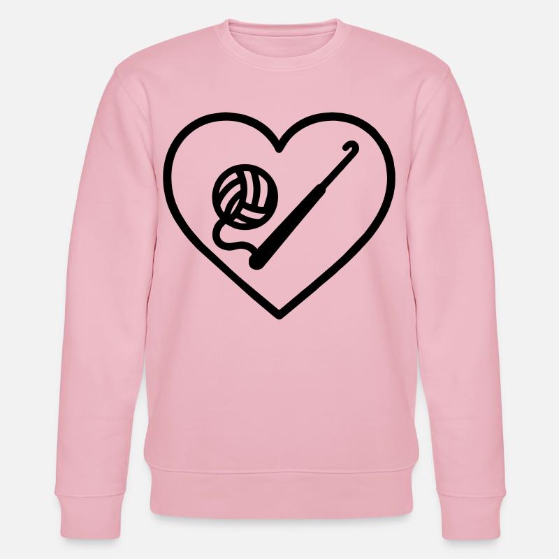 Cœur au crochet – Passion faite main - Sweat bio CHANGER Stanley/Stella Unisexe - rose pâle