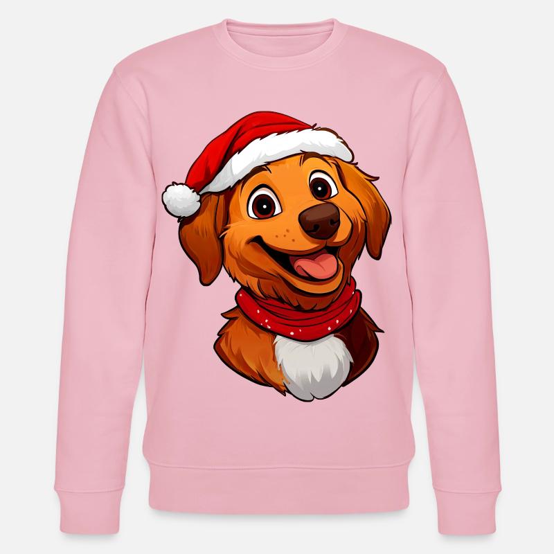 Hund Weihnachtsmann - Stanley/Stella Unisex Bio-Sweatshirt CHANGER  - Hellrosa