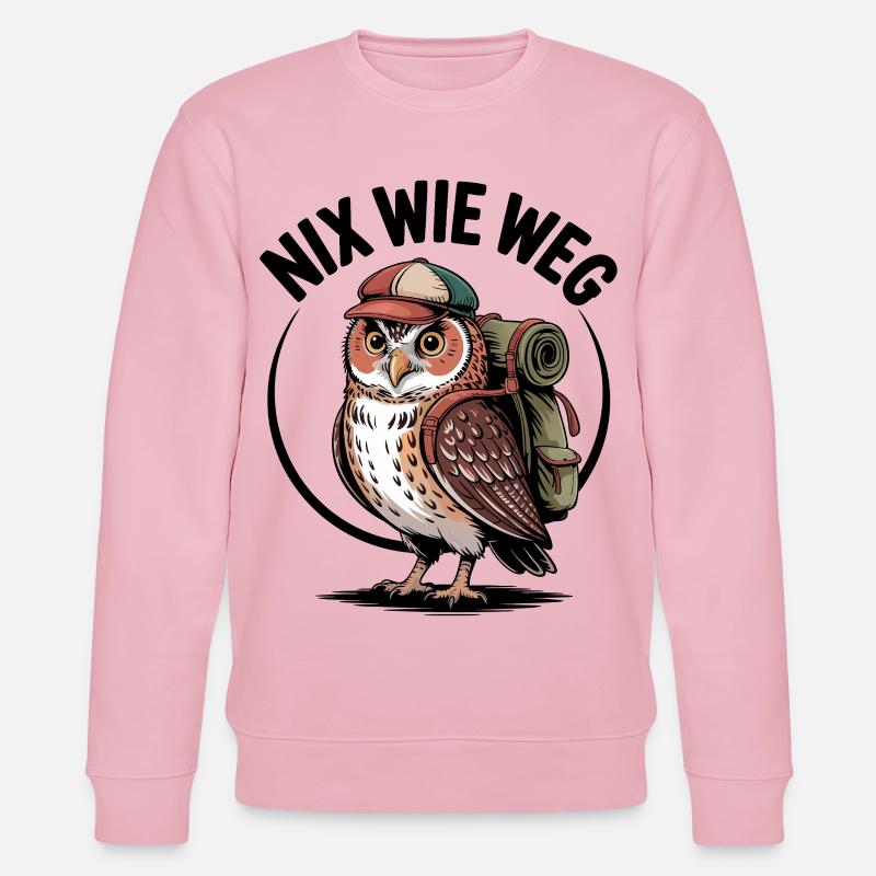 Wander-Eule mit Rucksack - Stanley/Stella Unisex Bio-Sweatshirt CHANGER  - Hellrosa