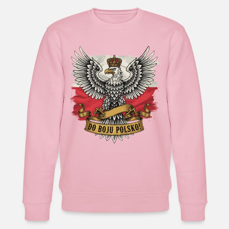 For Poland Into Battle Eagle - Stanley/Stella CHANGER Unisex Organic Sweatshirt - cotton pink