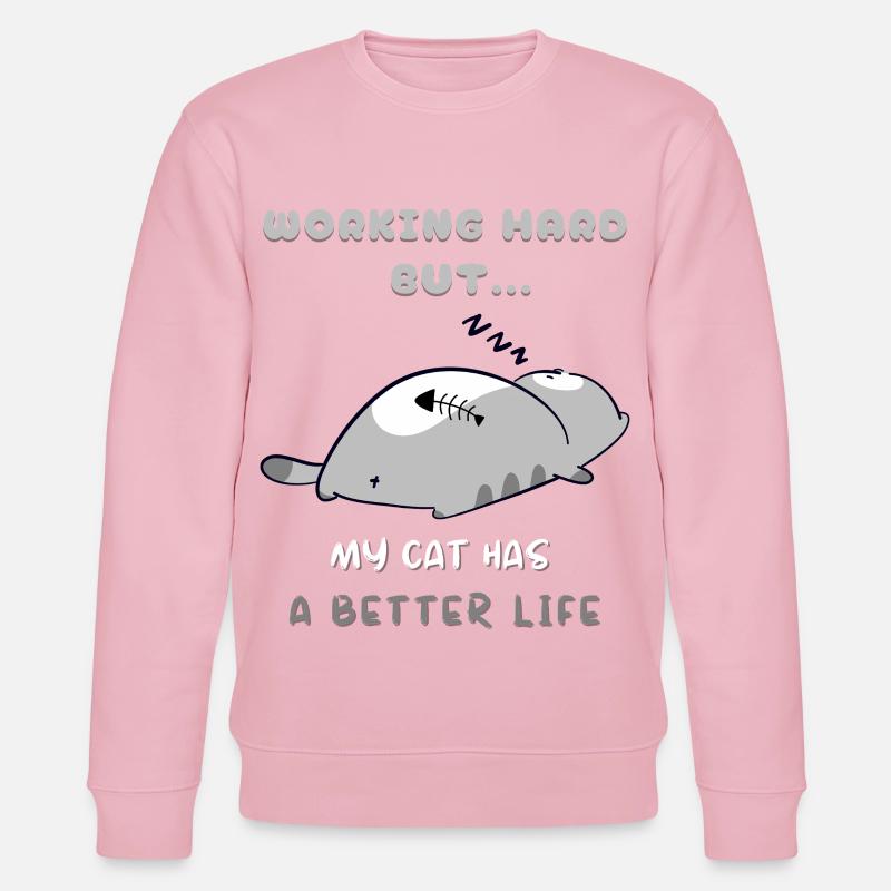 Chat Travail, Vie Meilleure - Sweat bio CHANGER Stanley/Stella Unisexe - rose pâle