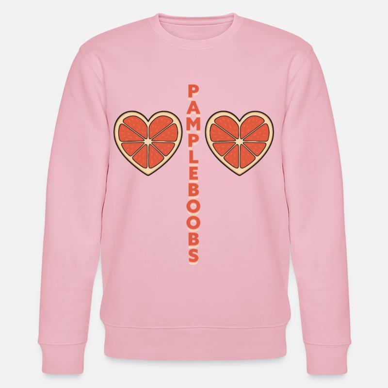 Pampleboobs – Spaßiges Design mit Grapefruit - Stanley/Stella Unisex Bio-Sweatshirt CHANGER  - Hellrosa
