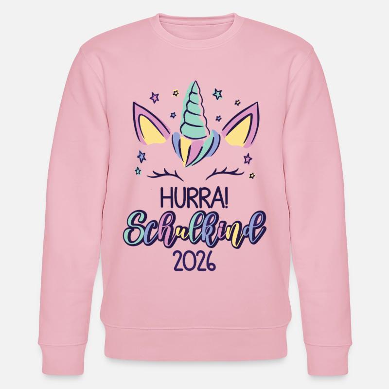 Hurra Schulkind 2026 - Stanley/Stella Unisex Bio-Sweatshirt CHANGER  - Hellrosa