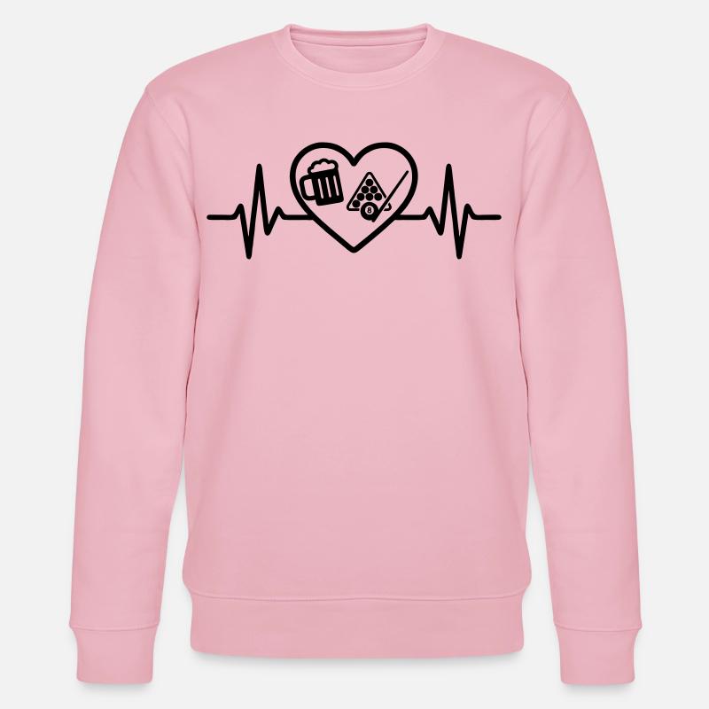 Herz Billard Bier - Stanley/Stella Unisex Bio-Sweatshirt CHANGER  - Hellrosa