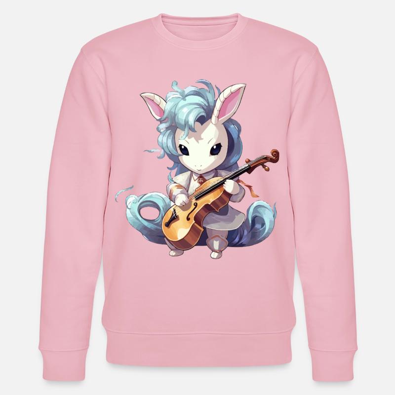 Violine spielendes Einhorn - Stanley/Stella Unisex Bio-Sweatshirt CHANGER  - Hellrosa