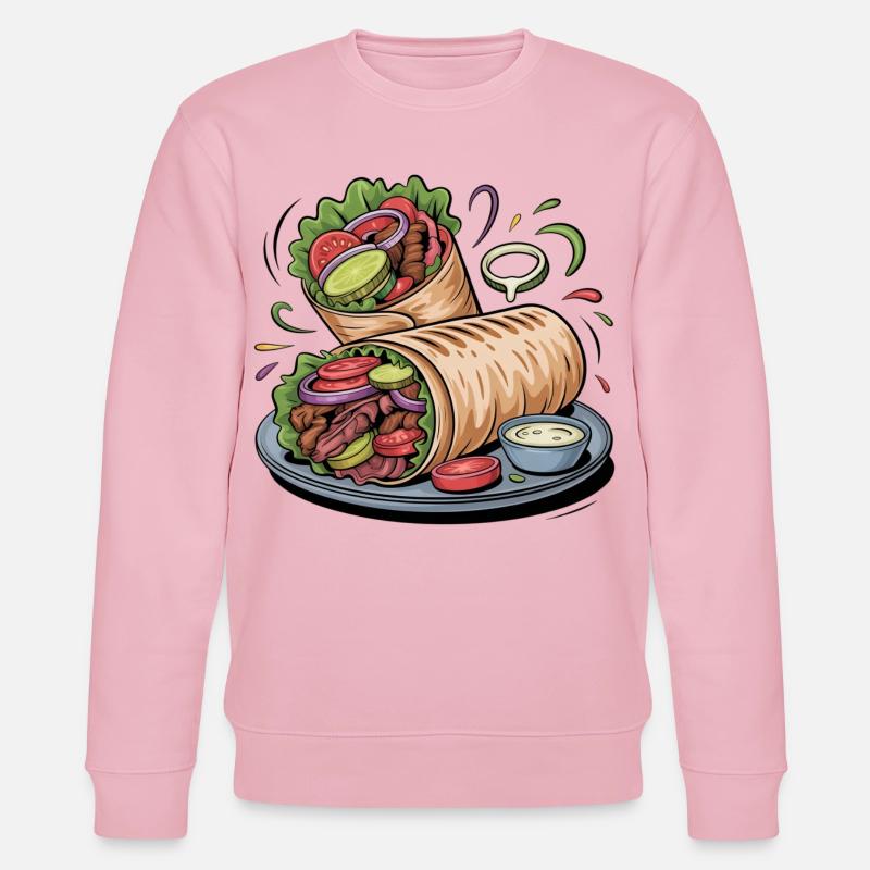 Bunte Gemüse-Wrap Kunst - Stanley/Stella Unisex Bio-Sweatshirt CHANGER  - Hellrosa