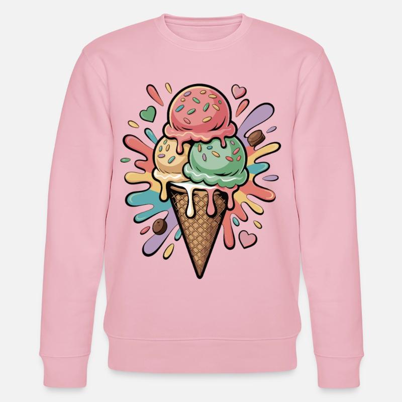 Bunte Eiscreme Explosion - Stanley/Stella Unisex Bio-Sweatshirt CHANGER  - Hellrosa