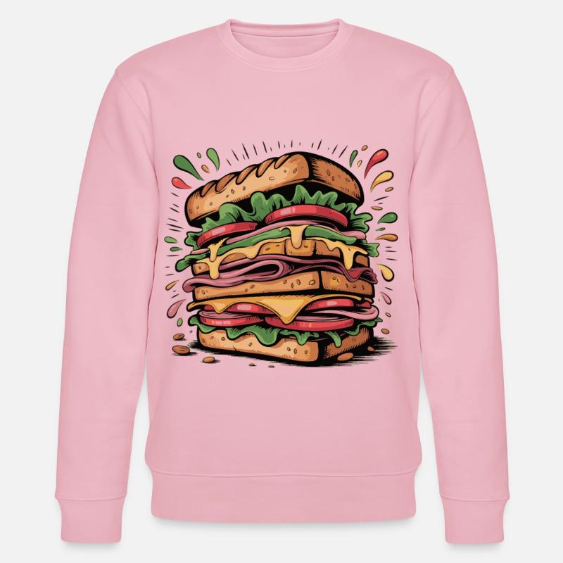 Burger Pop Art Explosion - Stanley/Stella Unisex Bio-Sweatshirt CHANGER  - Hellrosa