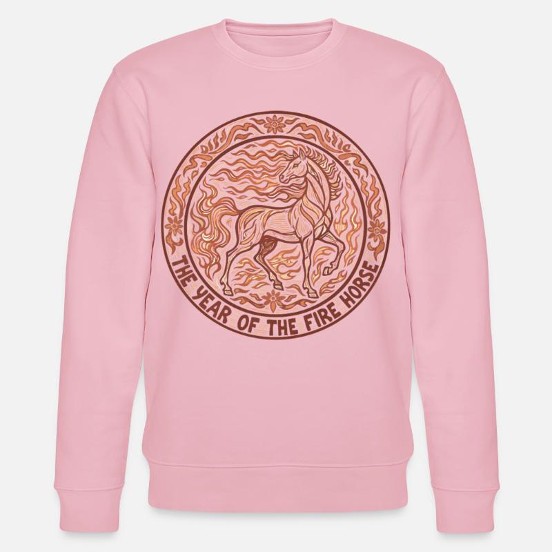 Das Jahr des Feuerpferd-Designs - Stanley/Stella Unisex Bio-Sweatshirt CHANGER  - Hellrosa