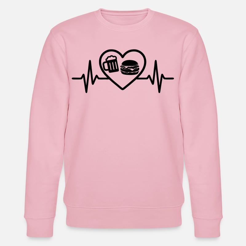 Herz Burger Bier - Stanley/Stella Unisex Bio-Sweatshirt CHANGER  - Hellrosa