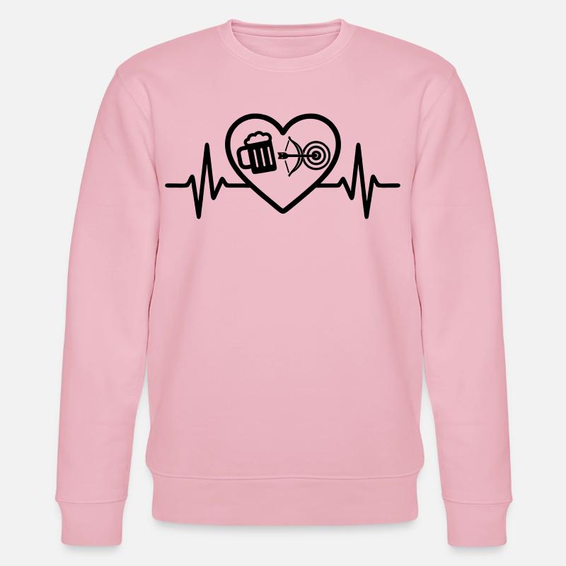 Herz Bier Bogenschießen Humor - Stanley/Stella Unisex Bio-Sweatshirt CHANGER  - Hellrosa