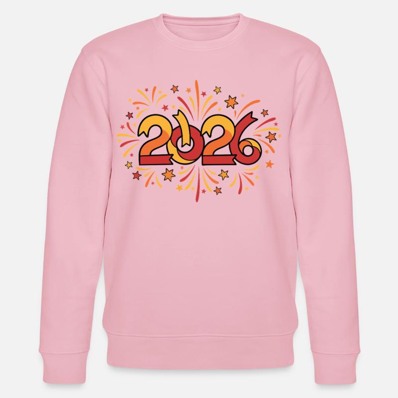Feuerwerksfeier 2026 Silvester - Stanley/Stella Unisex Bio-Sweatshirt CHANGER  - Hellrosa