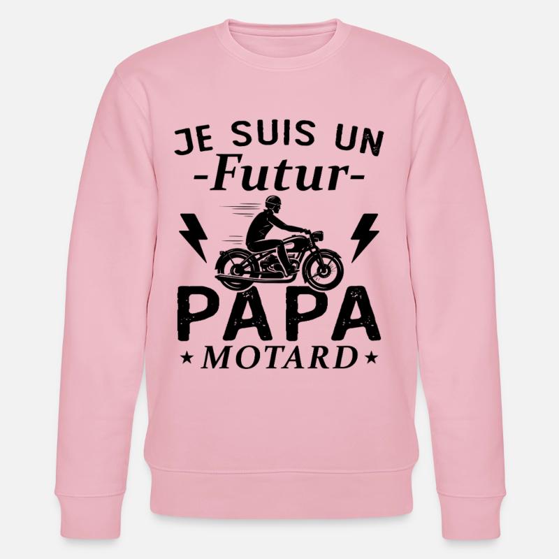 Ich bin ein werdender Biker-Vater - Stanley/Stella Unisex Bio-Sweatshirt CHANGER  - Hellrosa