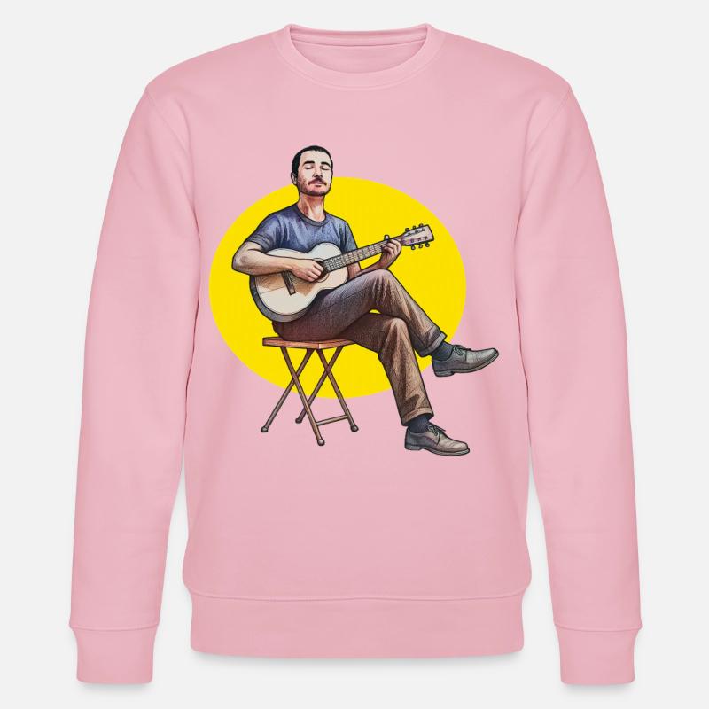 AKUSTISCHER GITARRIST – Klang & Bild - Stanley/Stella Unisex Bio-Sweatshirt CHANGER  - Hellrosa