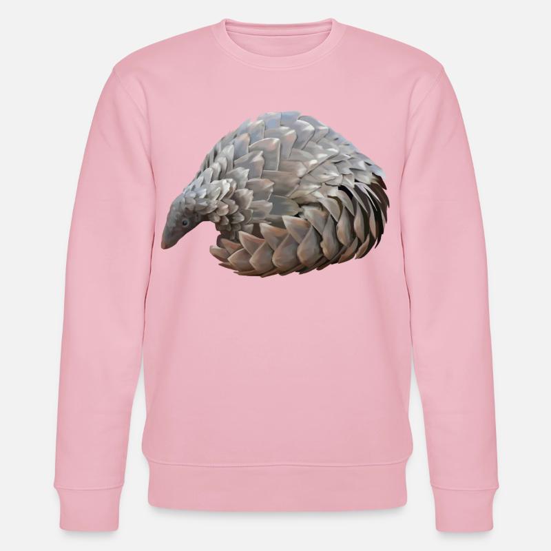 Handgezeichnete Pangolin - Stanley/Stella Unisex Bio-Sweatshirt CHANGER  - Hellrosa