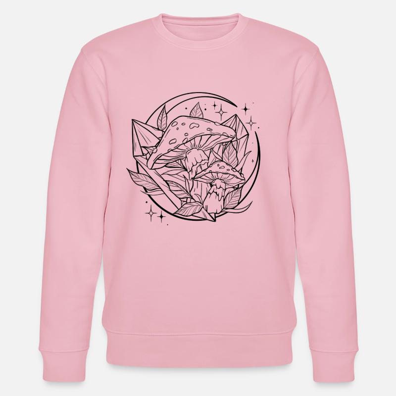 Witchy Toadstool with Magic Crystal - Stanley/Stella CHANGER Unisex Organic Sweatshirt - cotton pink