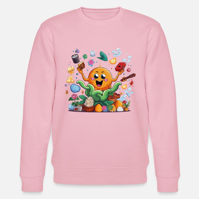 Fröhliche Orange im Kräutergarten - Stanley/Stella Unisex Bio-Sweatshirt CHANGER  - Hellrosa